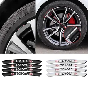 4/8Pcs Aluminum For Toyota TRD Corolla Yaris Chr RAV4 Hilux Prius Land Cruiser Avensis Auris Camry Car Styling Wheel Hub Rim Tire Decoration Stickers Auto Accessories Car Tire Decal