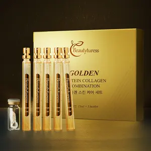Gold Collagen Skin Care Kit, 6 Counts/set Firming and Lightening Lines Serum, Brightening Skin Tone Radiant Rejuvenating and Moisturizing Serum