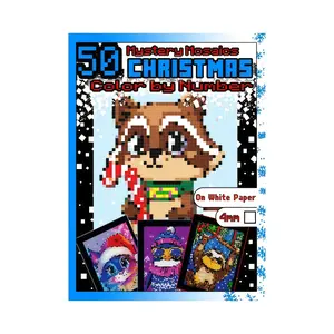 Digital Coloring Book with Squirrel Cover, Pixel Art Coloring Book for Adults and Teens, Relaxing Stress Relief Leisure Gift
