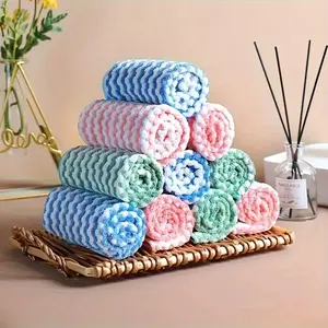10-pack Ultra-Soft Microfiber Dish Cloths: Super Absorbent & Machine Washable Towels For Kitchen, Bathroom, Car & Window Cleaning 10Pcs