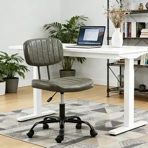 Criss Cross Chair Small Office Desk Chair-Adjustable Rolling Swivel Task Chair with Comfortable Lumbar Support, Height, Armless Design, Ideal for Adults & Students, Bedroom, Home, Vanity Chair