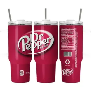 Dr Pepper 40oz Tumbler Stainless Steel – Keeps Drinks Ice-Cold 24h, Full-Color Wrap, Perfect Gift for Dr Pepper Fans