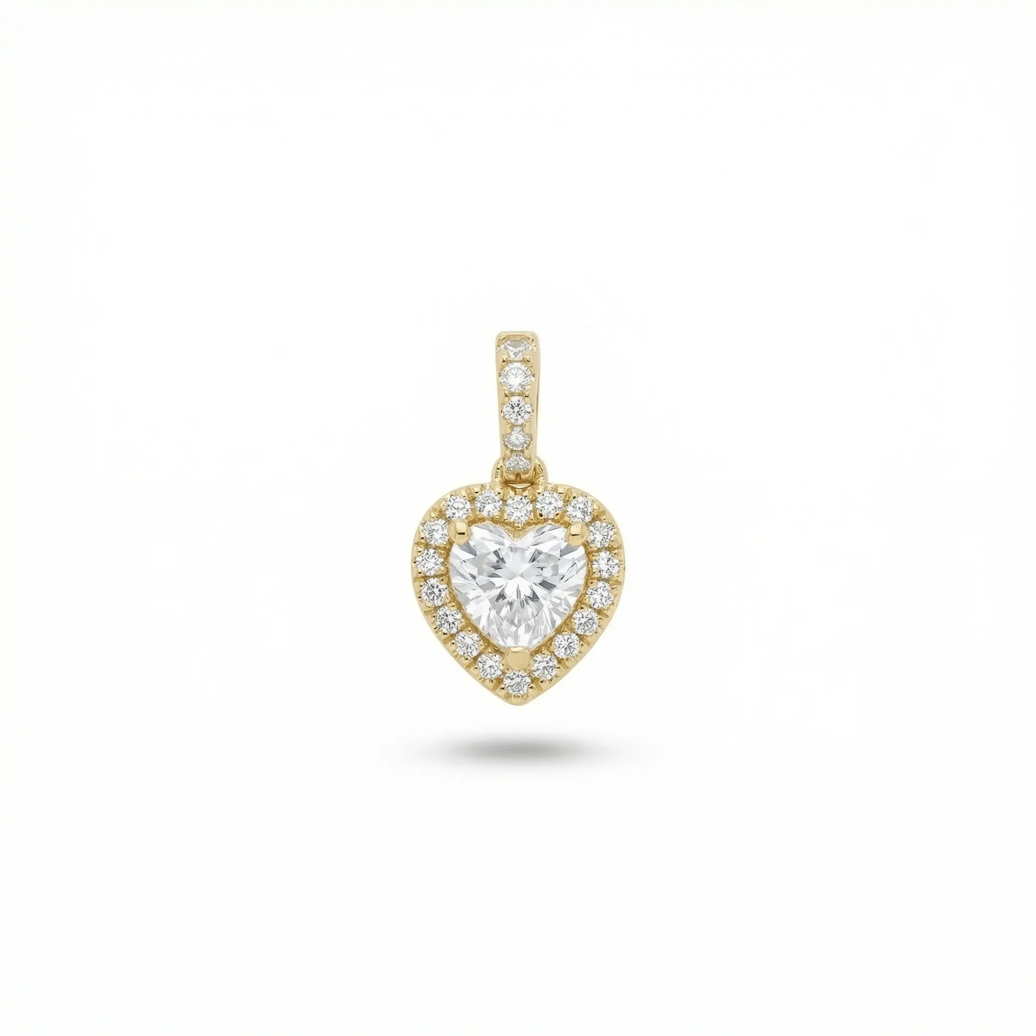 Halo Heart-Cut Moissanite Pendant, 925 Sterling Silver, Hidden Halo Design, Ideal Gift Idea
