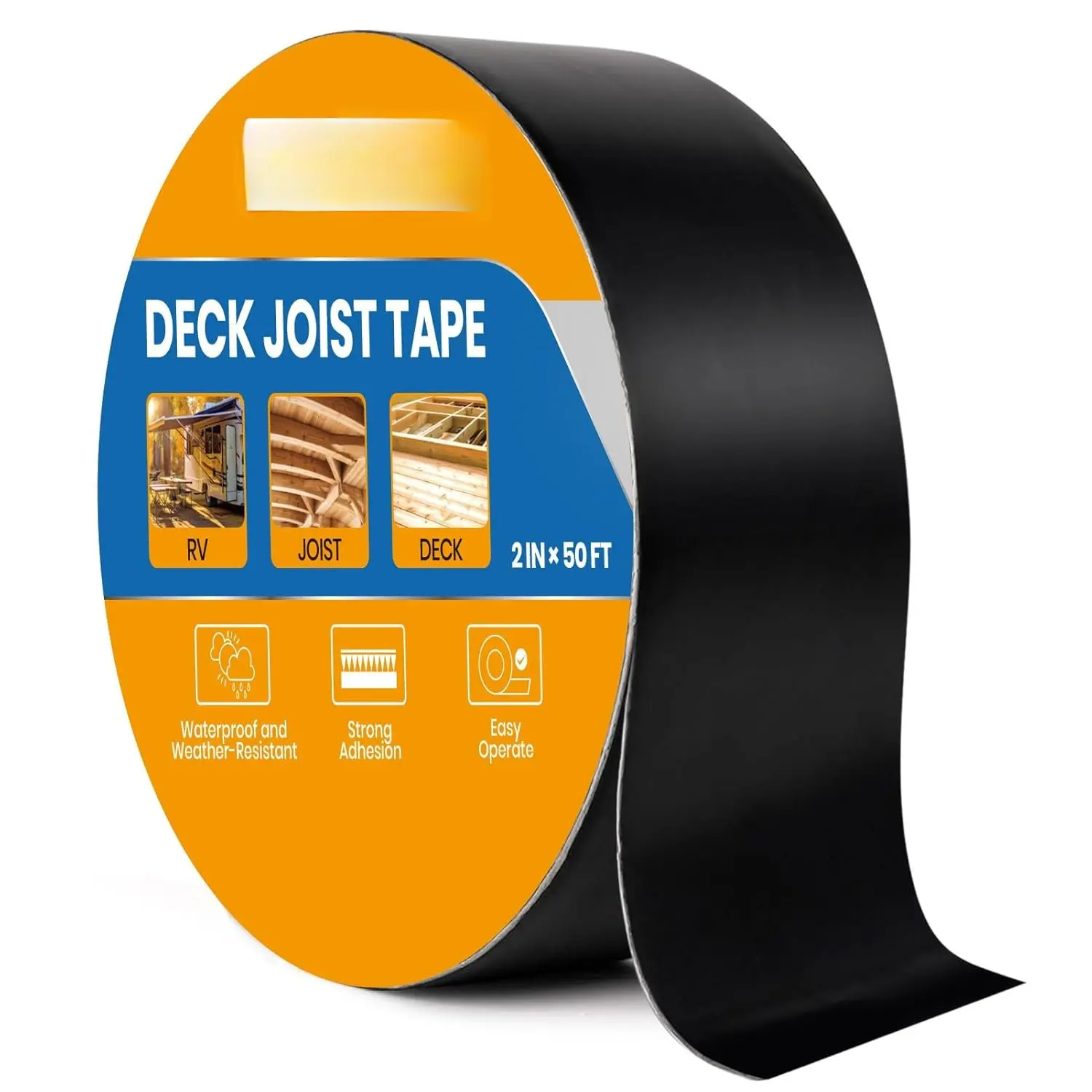 Deck Joist  2 inch, 2" x 50' Weather Resistance & Waterpro Joist  for Decking, Deck Flashing , Butyl Joist , Ideal for  Decks Beams Ro, Outdoor Construction Use