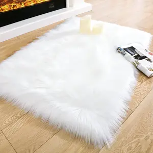 White Faux  Rug,Luxury  Rugs for Bedroom,2 x 3  Washable Area Rugs,Sheepskin Bedroom Rug,Furry Carpet Small Shag Rug,Soft Throw Living Room, Boys Girls Room Decor