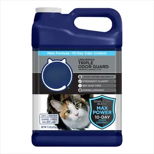 Max Power Triple Odor Guard Unscented Clumping Cat Litter, 15 lb Jug