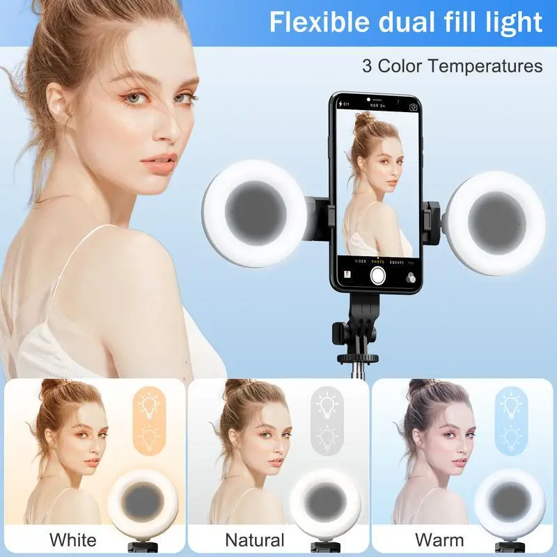 New 6 in 1 Selfie Stick With Fill Light, 67" Phone Tripod & Wireless Remote Page Turner,Bluetooth Camera Video Recording Remote,Music Control, for iPhone ,iPad ,iOS,Android 3