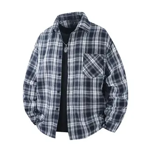 Spring New Men's Long Sleeve Casual Versatile Shirt Jacket Style Coat Trendy Brand Men's Fashion Plaid Design