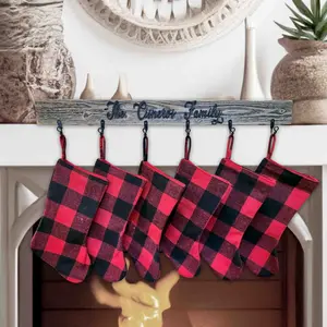 Christmas Stocking Hanger Box made with reclaimed wood - Personalized Christmas Decor Decoration Ornaments