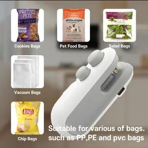 Portable Mini Bag Sealer 1 Count USB-C Rechargeable Sealer for Plastic Bags, Snack Bags, 2 in 1 Sealer - Kitchen, Utensils