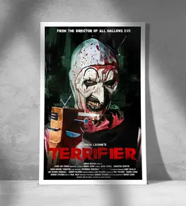 Terrifier – Art the Clown Horror Poster Unframed  – Creepy Clown Slasher Fan Art – Modern Cult Horror – Digital Art Poster Unframed   - Wall Art