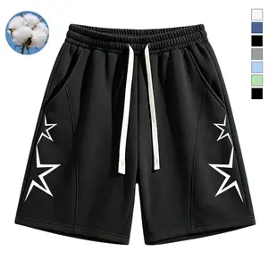 Men’s casual shorts suitable for fitness, jogging, and everyday home wear. Features a drawstring waist with adjustable elastic, straight cut for an easy, relaxed fit.