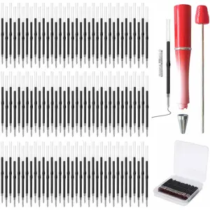 Household daily necessities 100 Pack Beadable Pens Refills Bulk - Black Ink Ballpoint Pen Refill, Smooth Writing Ink Refills for DIY Pen Making, Beaded Pens Supplies with Storage Box for DIY Lovers, Teachers