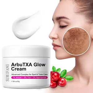 SUMIFANG ArbuTXA Brightening and Dark Spot Corrector Cream 50g | 7% Arbutin + 5% Tranexamic Acid + 2% Niacinamide, fades dark spots and acne scars | Evens skin tone, brightens, Radiant, moisturizes, silky smooth and non-sticky, Bright Glowing Skin
