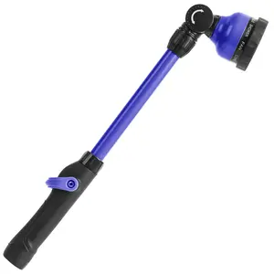 STYDDI Watering Wand 18”, Metal 9 Pattern Garden Watering Wand with Pivoting Head and Thumb Control, 18-Inch Watering Wand for Garden Hose, Ideal for Watering Hanging Baskets and Shrubs, Flower, Blue