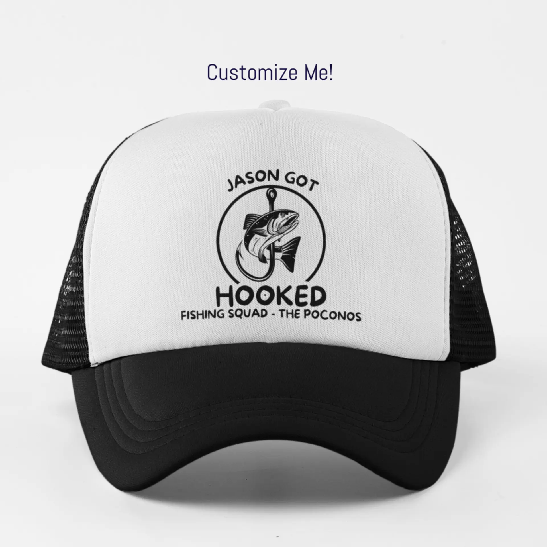 Custom FISHING Party Bachelor Trucker Hat – Personalized Fish Design for Bachelor Party or Guys Trip | Bachelor Party Hats, Groomsmen Hats, Fish Theme Camping Lake Accessories, Matching Group Hats