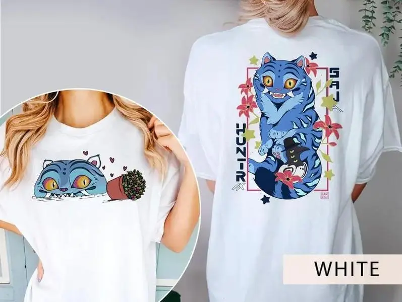 Demon Hunter Tiger Shirt, Unisex Merch K-pop Shirt, Hunters Tiger fan, Derpy the Tiger And Bird Demon Hunter Tiger Tee, Made in USA.LKD