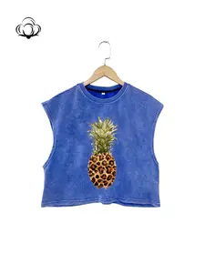 Women's Summer Sleeveless Crop Top Vest, Casual Sleeveless Tank, Loose Fit Round Neck Animal Print, Casual Street Style, Perfect for All Seasons