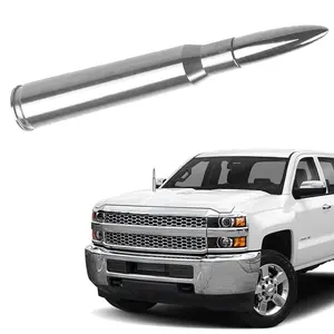 Chrome Car Truck Antenna with Tire Valve Caps Replacement for GMC Dodge Ram 1500 2500 3500 Ford F150 F250 F350 Super Duty Raptor Accessories