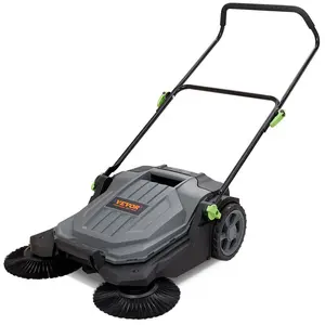 Walk-behind Hand Push Floor Sweeper, Summervibes,Summervibes, 25.6" Sweeping Width Floor Sweeper Manual Non-Electric, 5-Gallon Waste Container, Angle & Height Adjustable Folding Handle for Walkway, Yard, Garage, Patio VEVOR Super Brand Day