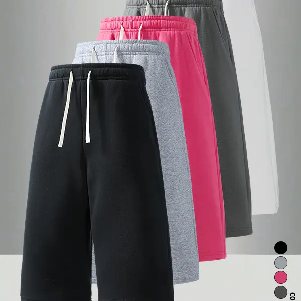 5-Pack Summer Men’s High-Waist Drawstring Straight Shorts, Side Pockets, Breathable and Skin-Friendly, Versatile for Fitness, Running, Everyday Casual Wear