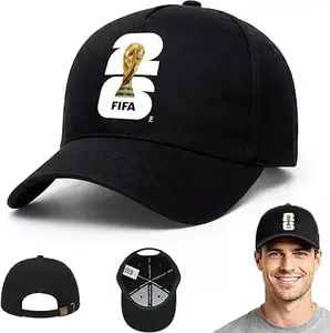FIFA 2026 World Cup commemorative victory baseball cap, adjustable snapback, white/green/black, suitable for sports enthusiasts.