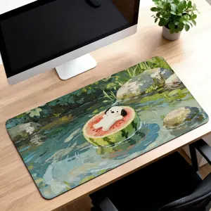 LIVEKEY Cherry Ice Design Gaming Mouse Pad - Non-Slip Base  Stitched Edges - Precision Control  Aesthetic Extended Mouse Pad for Gaming & Office Desks  Mouse Pads Aesthetic