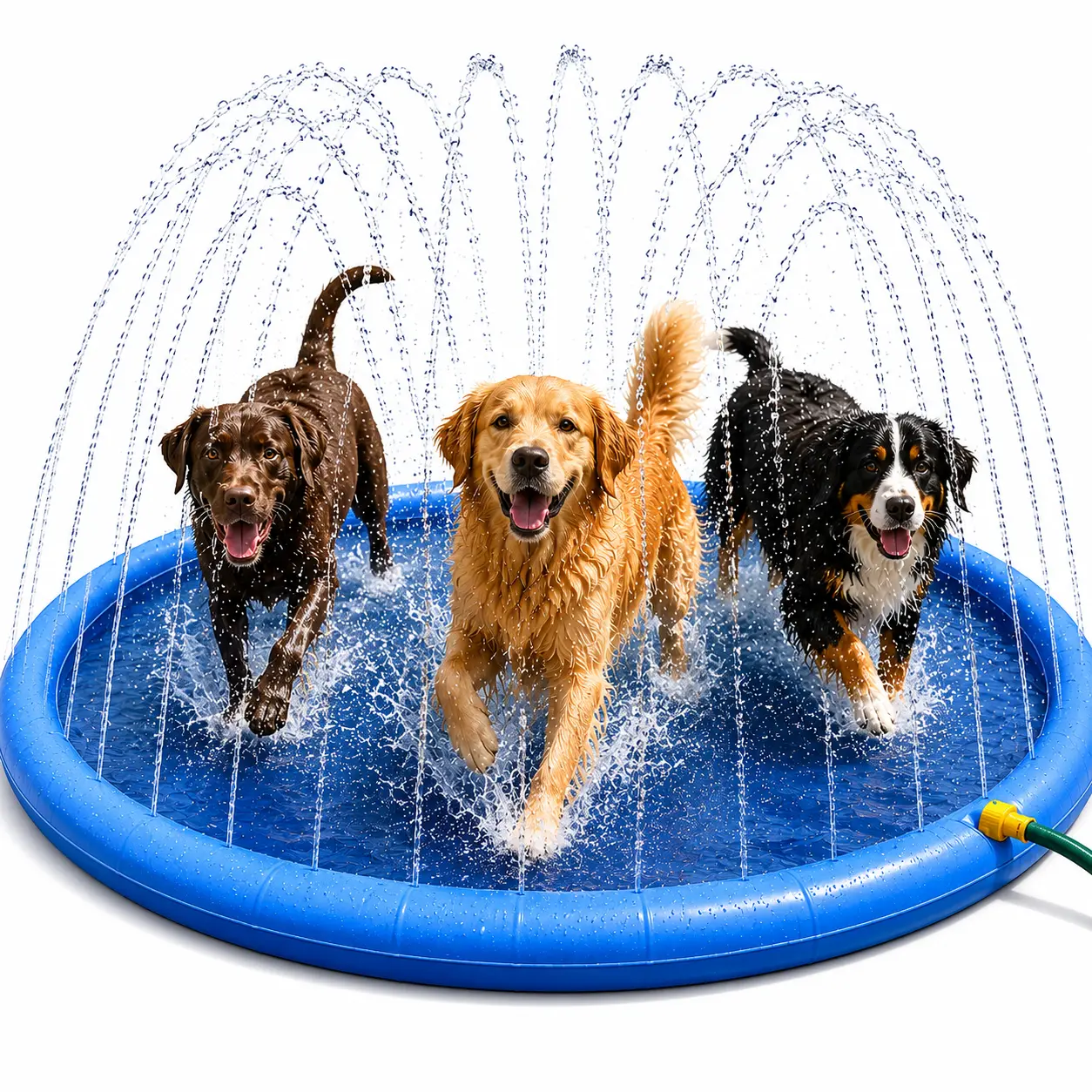 Dog Splash Pool for Large Dogs, Sprinkler Splash Pad, Thickened PVC Backyard Water Play Mat with Repair Patches pet accessory training toy