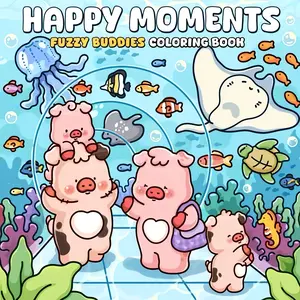 Cute Coloring Book for Kids and Adults, Fun Pig Theme, Simple Lines, Relaxing Activity, Perfect for Parent-Child Interaction and Stress Relief
