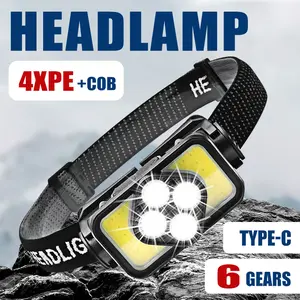 1PC Super Bright Rechargeable Headlamp, High Lumen Adjustable Headbandss headlight Flashlights, High Power Headlamp, Tactical Headlamp, 7 Modes flashlight Multipurpose Rechargeable