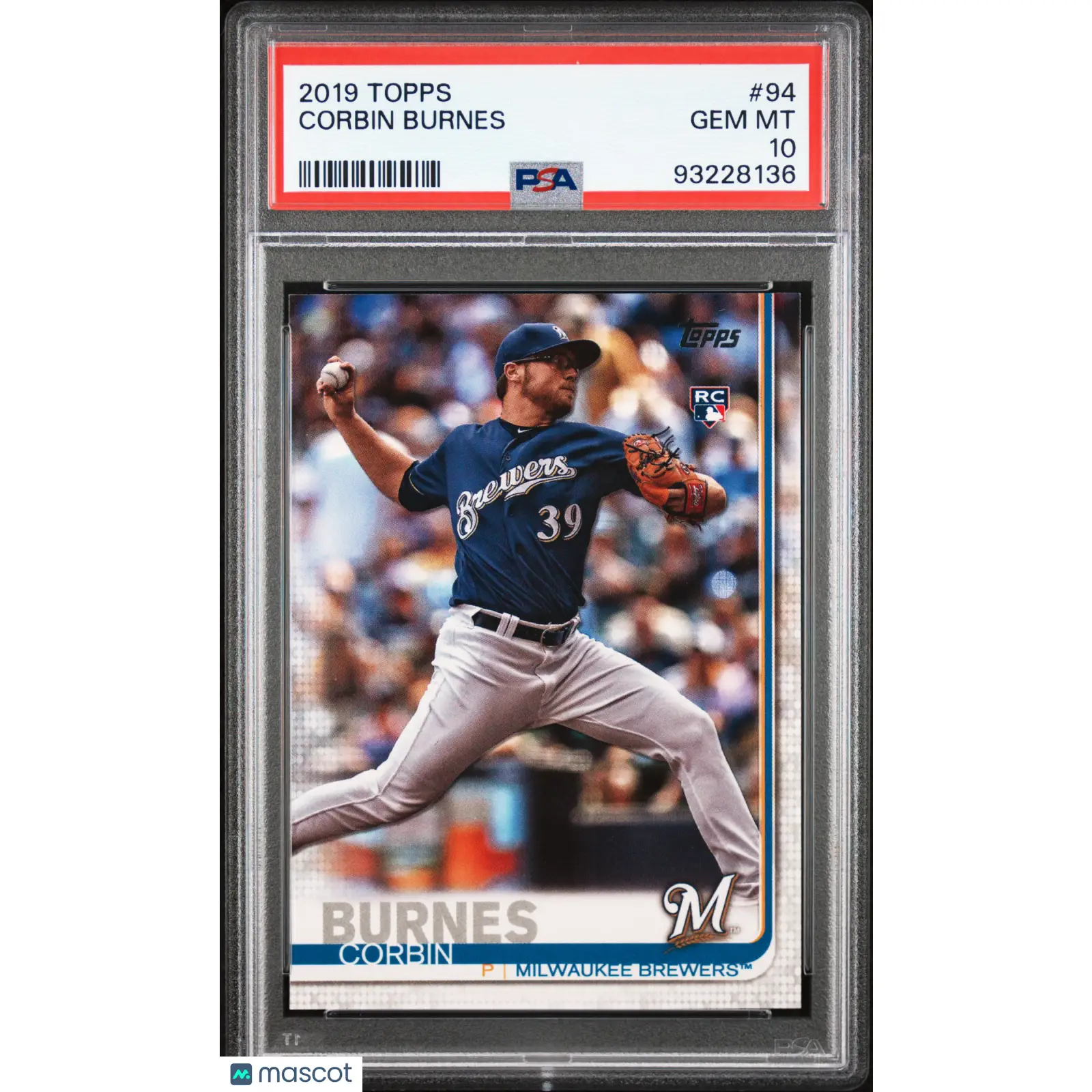 Corbin Burnes PSA 2019 Topps #94 10 93228136
