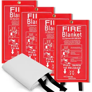 Fire Blankets  for  - 1 Pack 40' x 40' Fiberglass Blanket for Kitchen and  (4)