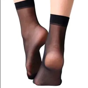 Women's Ankle High Sheer Socks 5 Pairs Extra Soft Nylon Spandex Blend Reinforced Toe Long Lasting US Sizes 6-9 Comfortable Solid Pattern