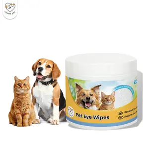 Cassiel Pet Eye Care Wipes Gentle Ocular Cleansing Wipes for Dogs and Cats 100 Individually Wrapped Alcohol-Free Fragrance-Free Grooming Products for Pets