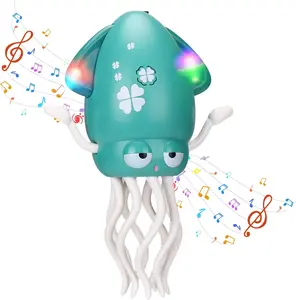 Electric Dancing Octopus Light Music Suitable for 12-18 Months Old Baby Toys, Kid Crawling Squid Toys Suitable for Toddler Tummy Time, Birthday for 1 2 3 4 5 6 Year Old Boy