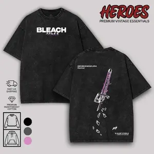 Bleach - Byakuya Streetwear Shirt, Japanese Anime T-Shirt, Unisex Anime T-Shirt Cotton, Streetwear Man Top Fabric Menswear
