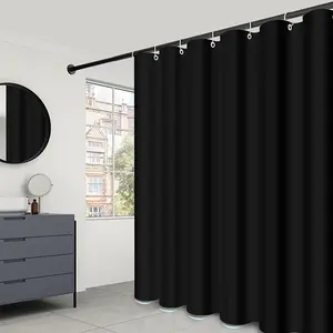 Fabric Shower Curtain Liner   Waterproof & Rust Resistant with 12 Stainless Steel Grommets for Easy Installation and Easy Maintenance