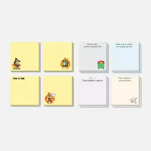 Funny Office Sticky Notes Bundle, 8pcs Paper Adhesive Pads with 50 Sheets Each, 3x3 Inch Size for School, Office, and Home Supplies