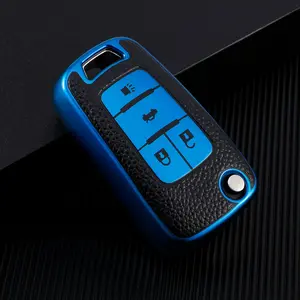 A Classic Car Key Case, Car Key Holder, Leather-Textured TPU Material Four-Button Design The Perfect Gift Scratch-Resistant & Shockproof Protects Your Car Keys Compatible with Buick Encore, Regal, Excelle, Chevrolet Car Key Protector