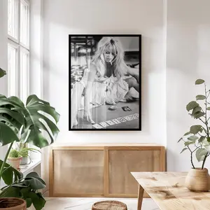 Brigitte Bardot Art Print, Vintage Black And White Decor, High-Quality Wall Poster