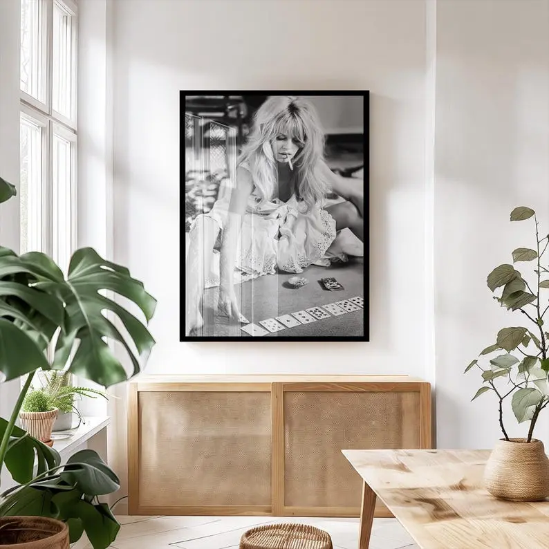 Brigitte Bardot Art Print, Vintage Black And White Decor, High-Quality Wall Poster