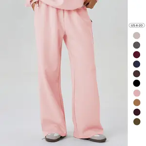 Comfort Versatile High Waist Side Pocket Wide Leg Trousers, Athleisure Solid Color Breathable Daily Wear, Simple Style Women's Bottom