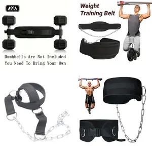 Heavy Duty Dumbbell Weight Belt for Pull-ups, Dips, and Leg Raises - Non-Slip Neoprene Waist Support Belt for Calisthenics, Powerlifting, and Gym Workouts