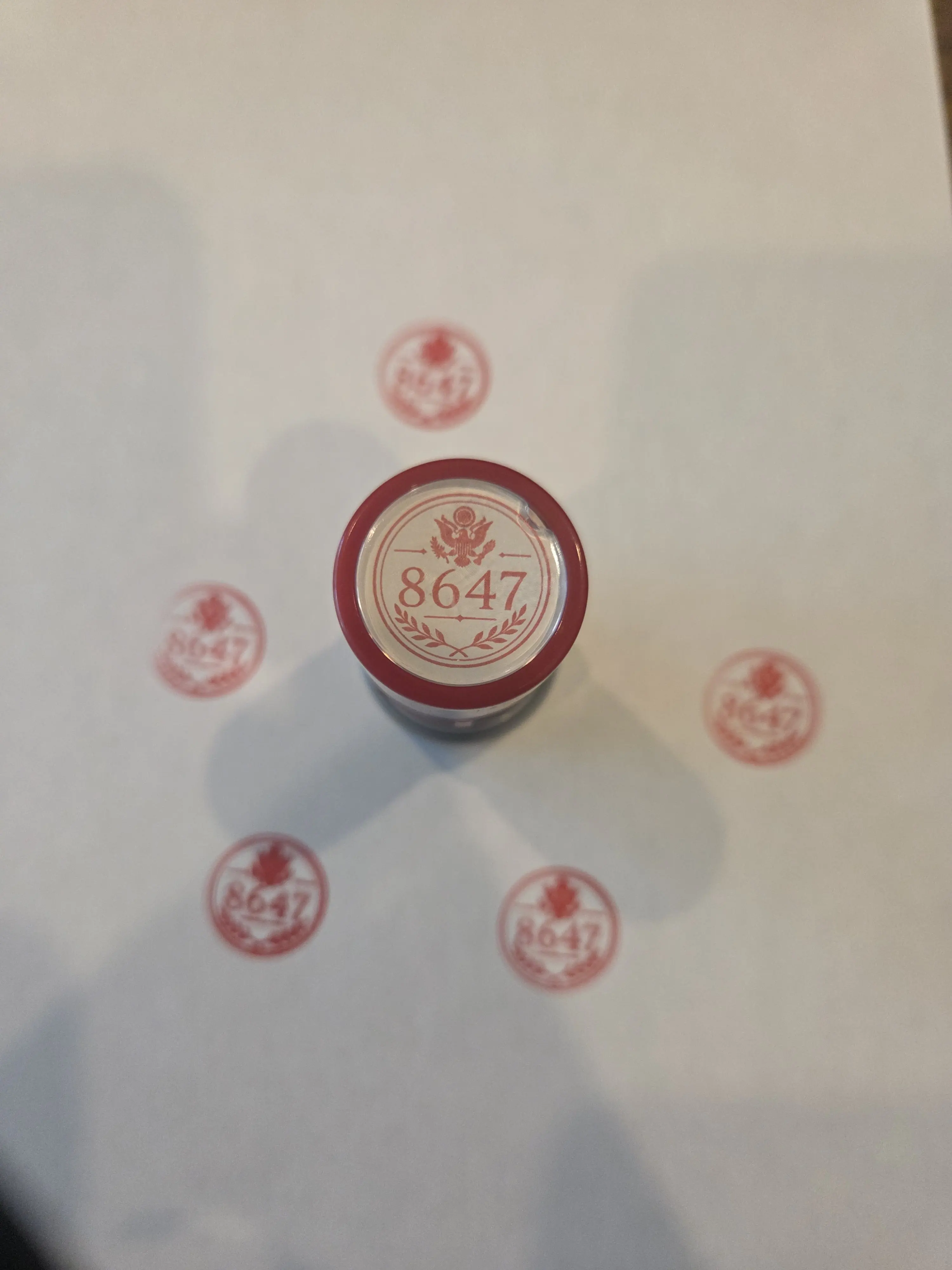 Red Self Inking Stamp - 8647 with US Eagle, Arrows, and Olive Branches