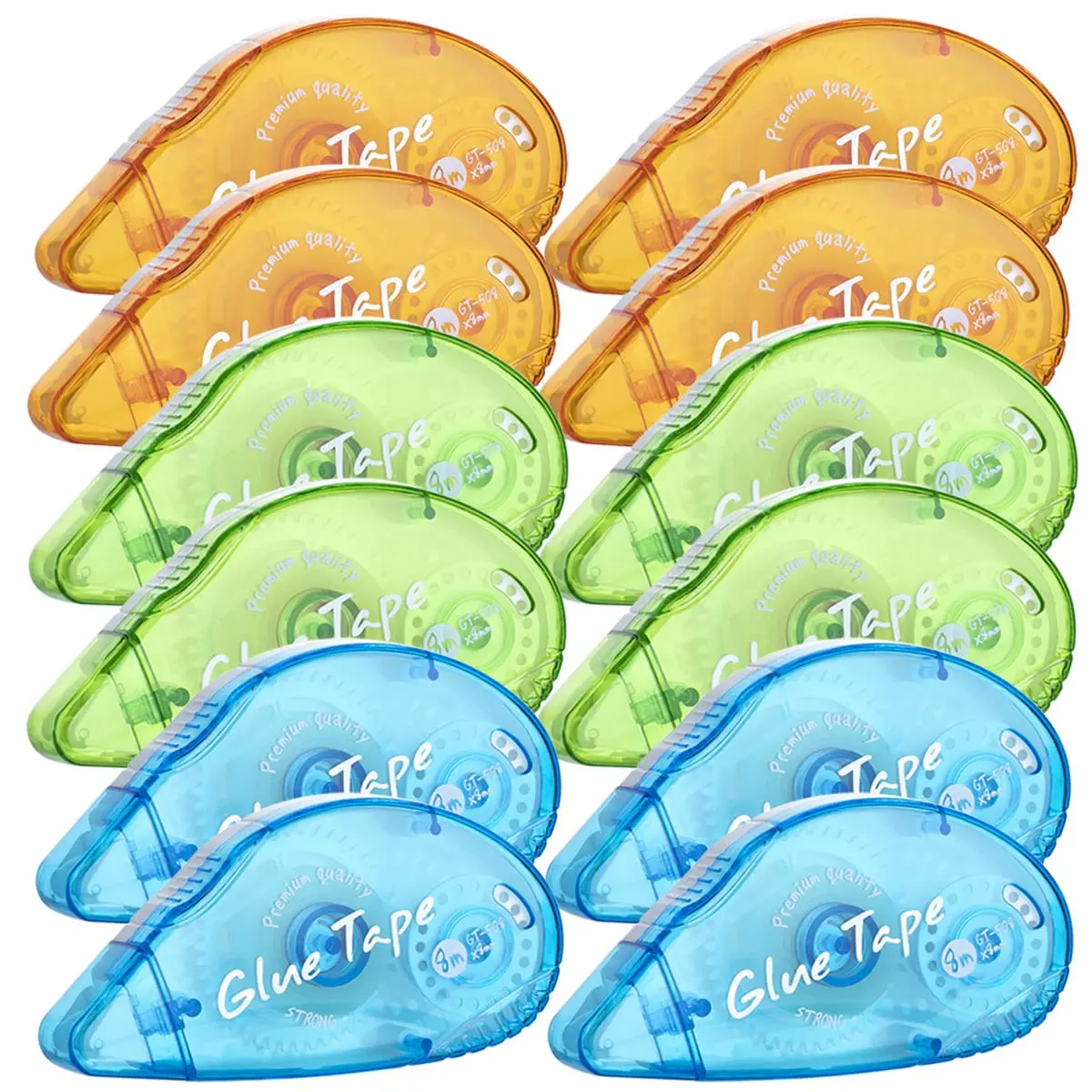 12 Pack Double-Sided Tape Roller, Permanent Adhesive Tape Dispensers for Scrapbooking, Crafts & Photos