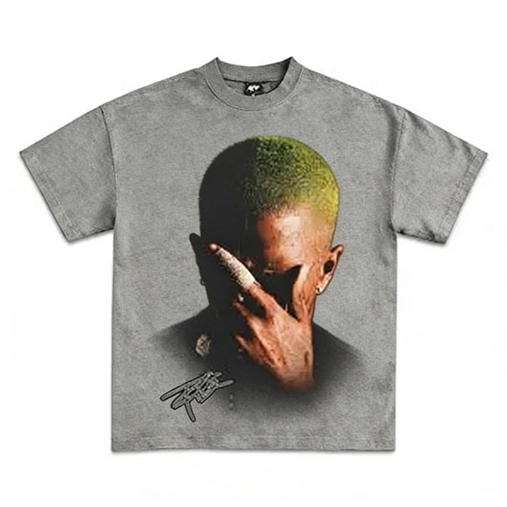 CottonFrank Ocean Blonde Graphic Tee, Menswear Crew Neck Rap Streetwear T-Shirt, Unisex Casual Regular Fit Cotton Tops, Good Vintage Hip-Hop BRetro Apparel, Men Round Neck Y2K Music Graphic Tees boyfriend good funny graphic penny tees