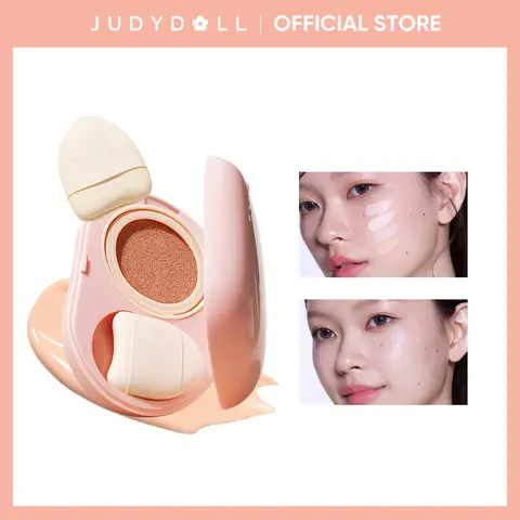 JUDYDOLL Highlighting Concealer Cushion - Beauty Products, Make Up, Radiance-Boosting, Hydrating, Long-Lasting, Lightweight, Skin-Fit, Lifting, Soft Light, Portable Touch-Up Powder, #h00 Bright Pink, Beginner-Friendly, Summer-Ready, back to school