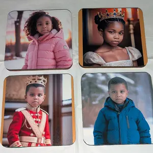 Customized Photo Coasters - Perfect for Tableware Set Square Wood
