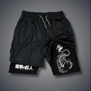 [Vtg90s] Double-Layer Sports Shorts Graphic Shorts Black Shorts Camo Shorts Streetwear Shorts Men Outfits Men Short Shorts Vacation Outfits Shorts