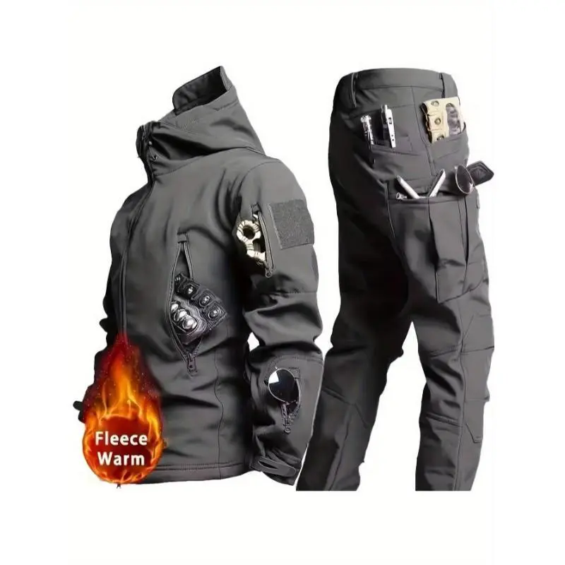 Men'STwo-PieceTacticalOutfit,FeaturingaLinedHoodedJacketAndPants,DesignedtoBeWindproof,Waterproof,AndDurable,EquippedwithMultiplePockets,SuitableforOutdoorActivitiesinAutumnAndWinter.dryfitboxingshortstwerk Men'STwo-PieceTacticalOutfit,FeaturingaLinedHoodedJacketAndPants,DesignedtoBeWindproof,Waterproof,AndDurable,EquippedwithMultiplePockets,SuitableforOutdoorActivitiesinAutumnAndWinter.dryfitboxingshortstwerk